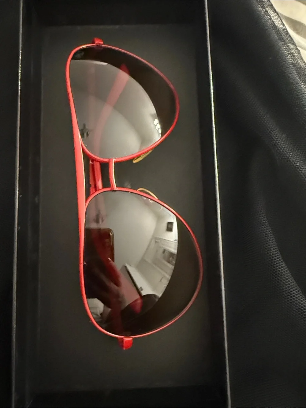 Marc By Marc Jacobs Red Aviator Sunglasses with Dark Lenses